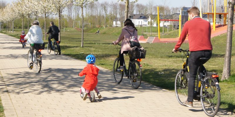 Fahrradfahrende von hinten