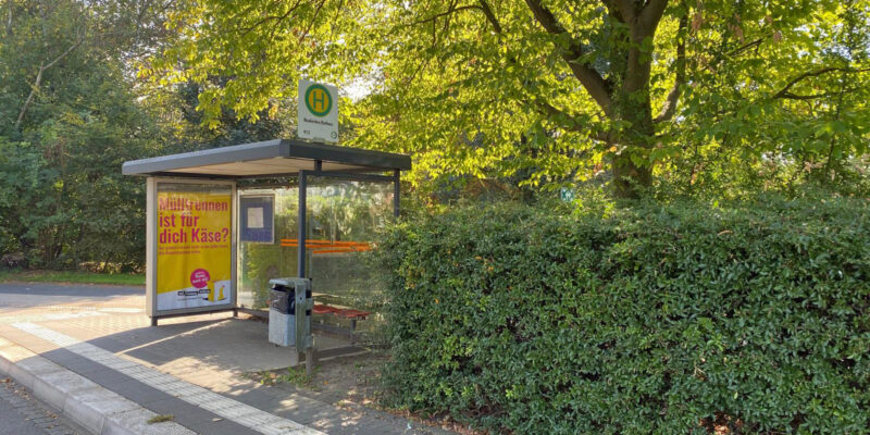 Blick auf die Bushaltestelle am Rathaus. Foto: Stadt/Daubenspeck